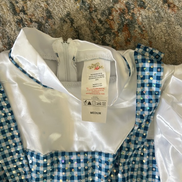 Wizard of Oz blue and white checkered Dorothy costume size medium sparkly - Picture 3 of 7